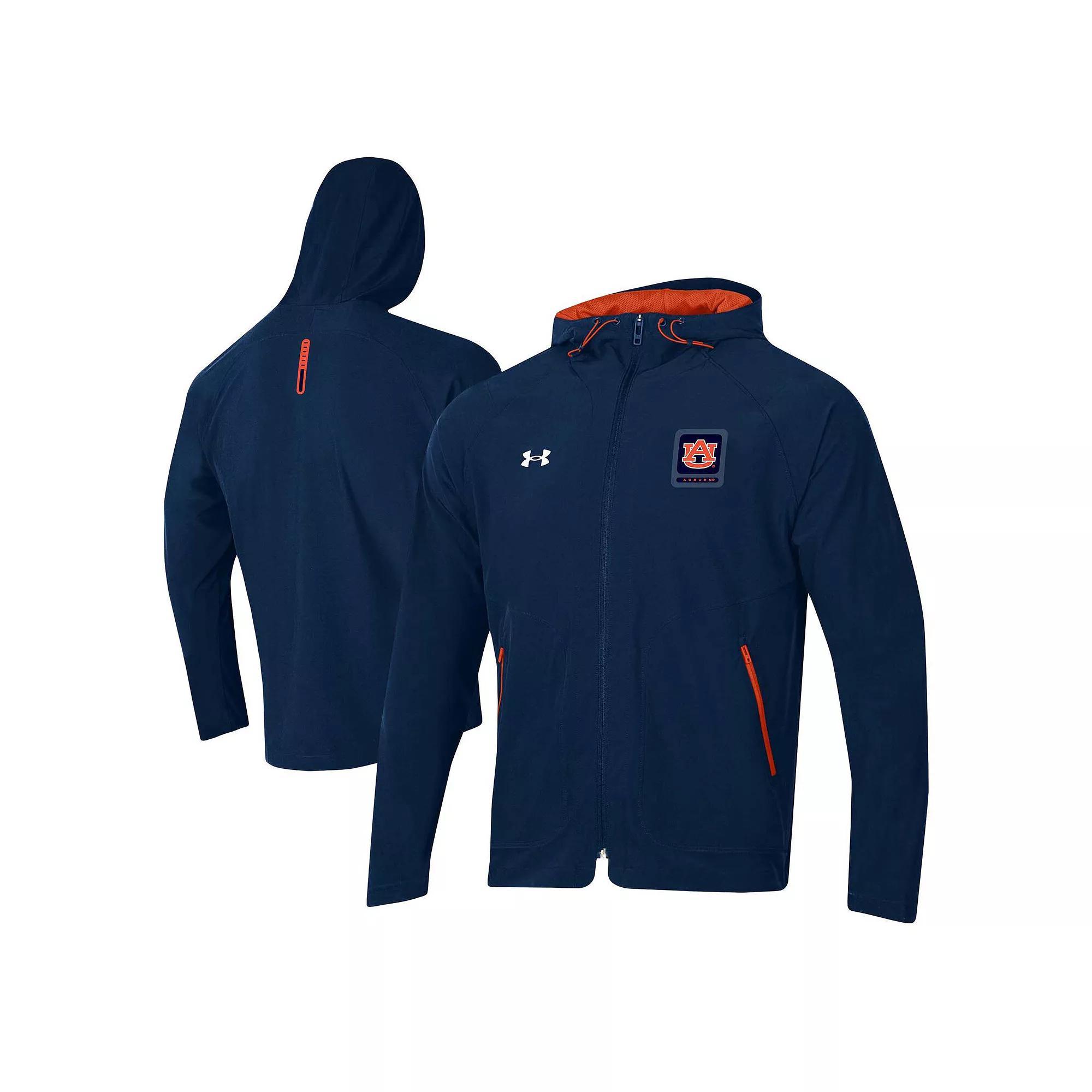 Men's Under Armour Navy Auburn Tigers Unstoppable Raglan Full-Zip Jacket, Size: Large, Blue Product Image
