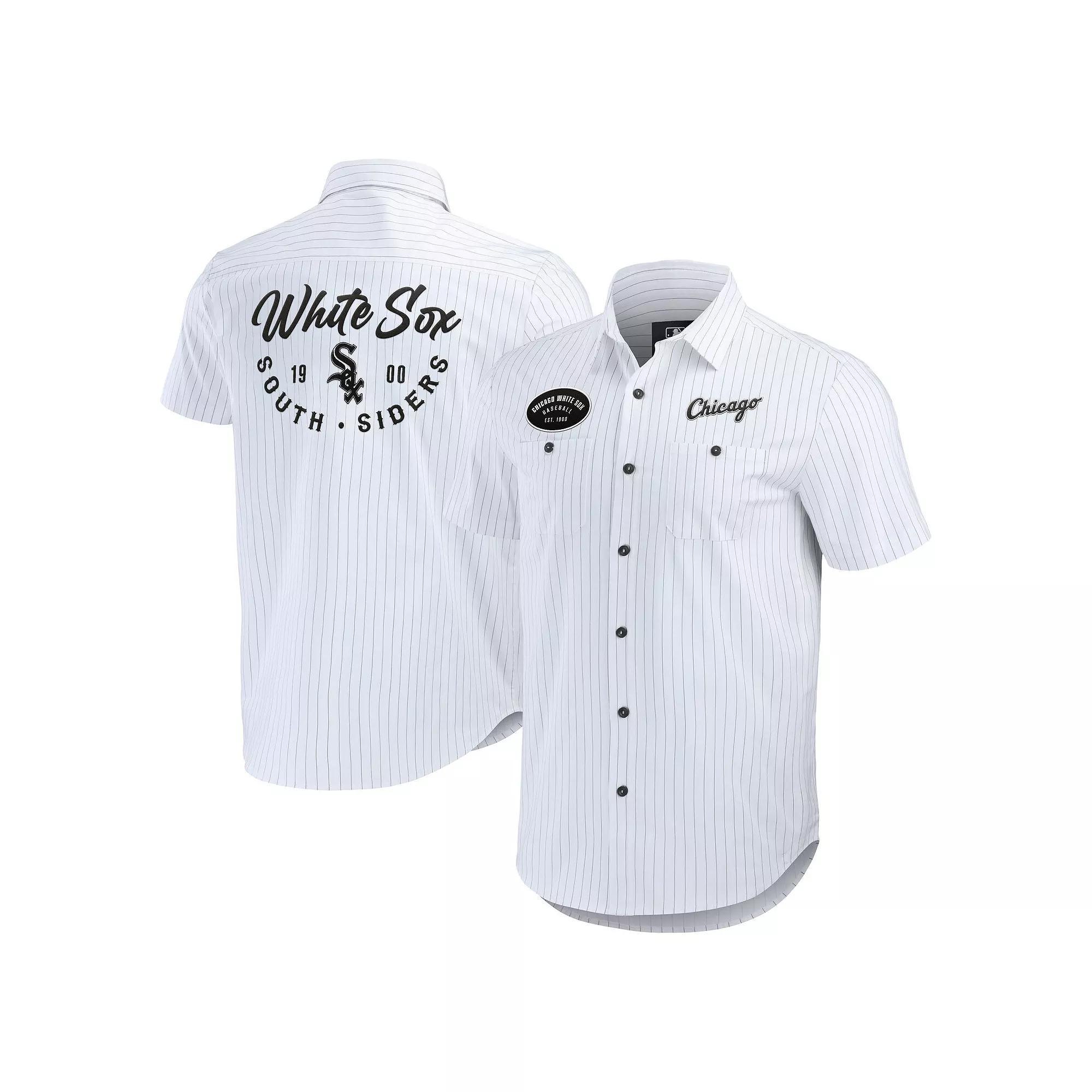 Mens Darius Rucker Collection by Fanatics Chicago Sox Pin Stripe Short Sleeve Button-Up Shirt Product Image