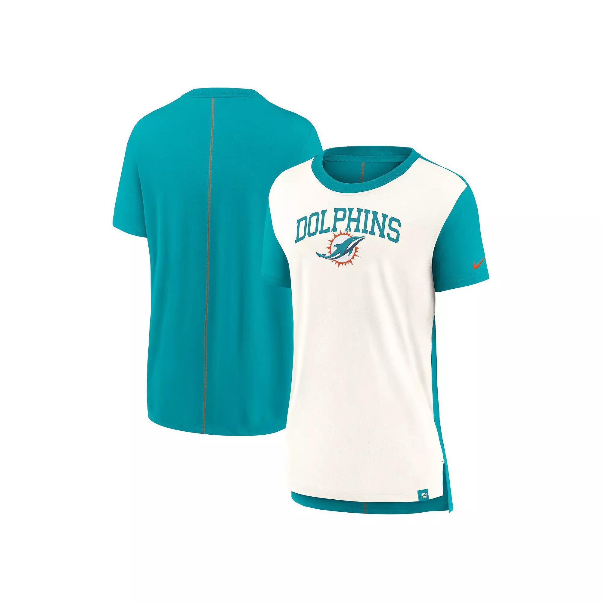 Women's Nike Cream/Kelly Green New York Jets Wordmark Tri-Blend T-Shirt, Size: Small, Beige Product Image