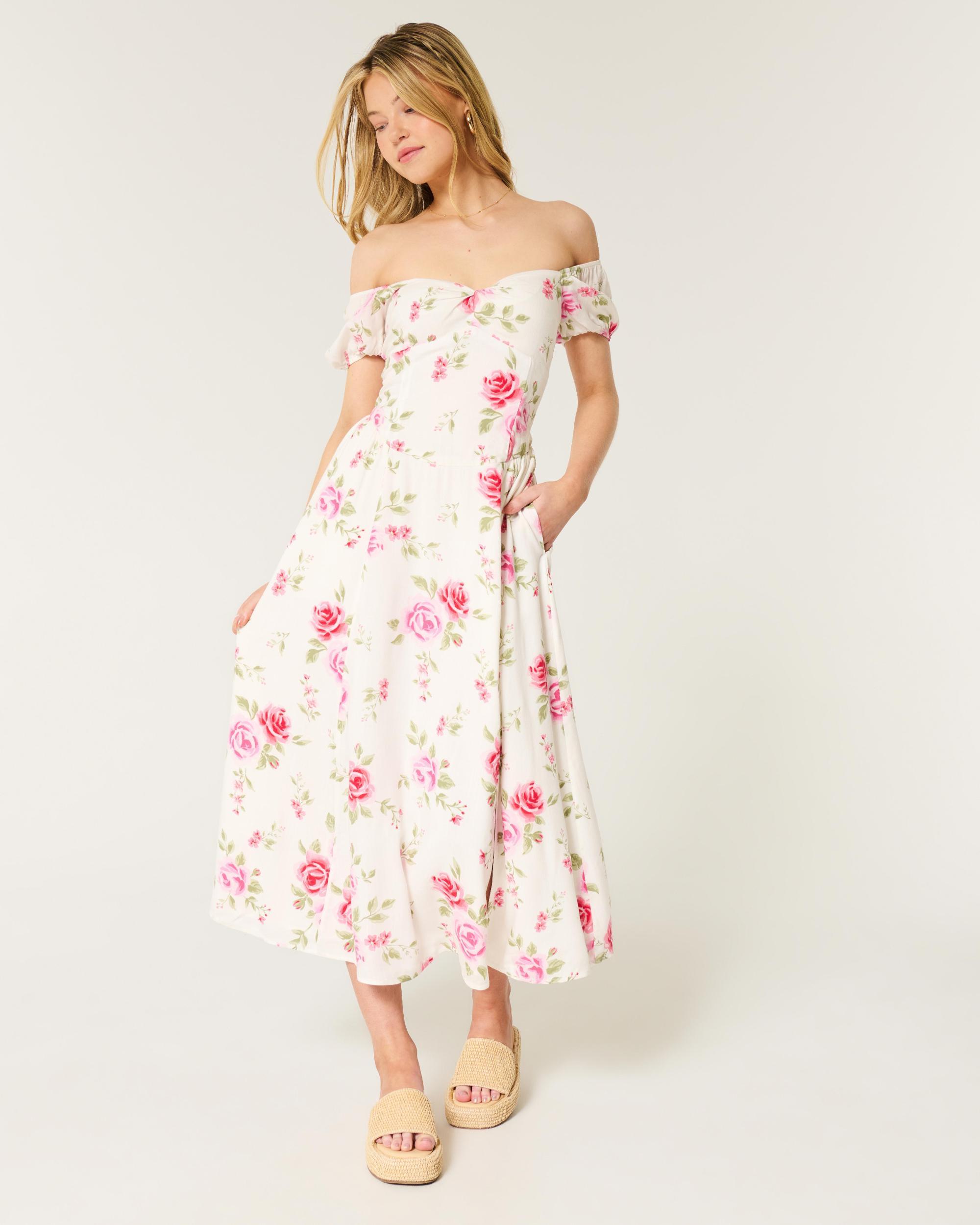 Cinch Bust Drop-Waist Maxi Dress Product Image