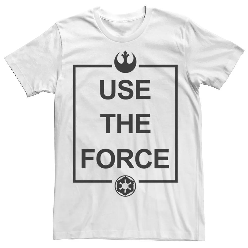 Men's Star Wars Use The Force Simple Text Logo Tee, Size: XXL, White Product Image