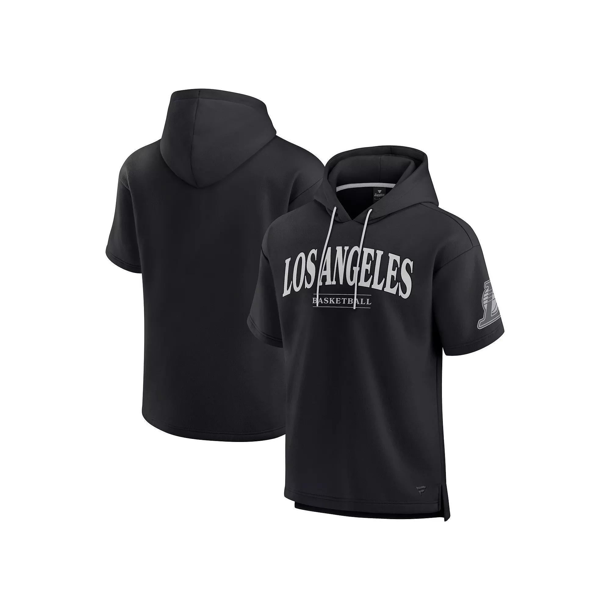 Men's Fanatics  Black Los Angeles Lakers Elements Ready Short Sleeve Pullover Hoodie, Size: Medium Product Image