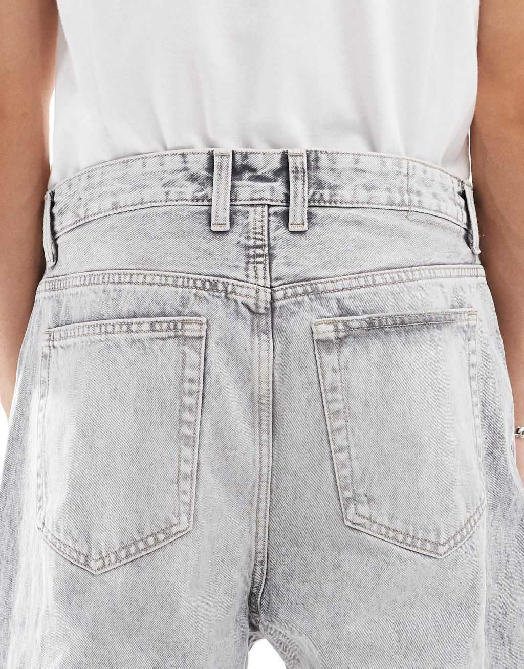 Bershka loose fit jeans in gray Product Image
