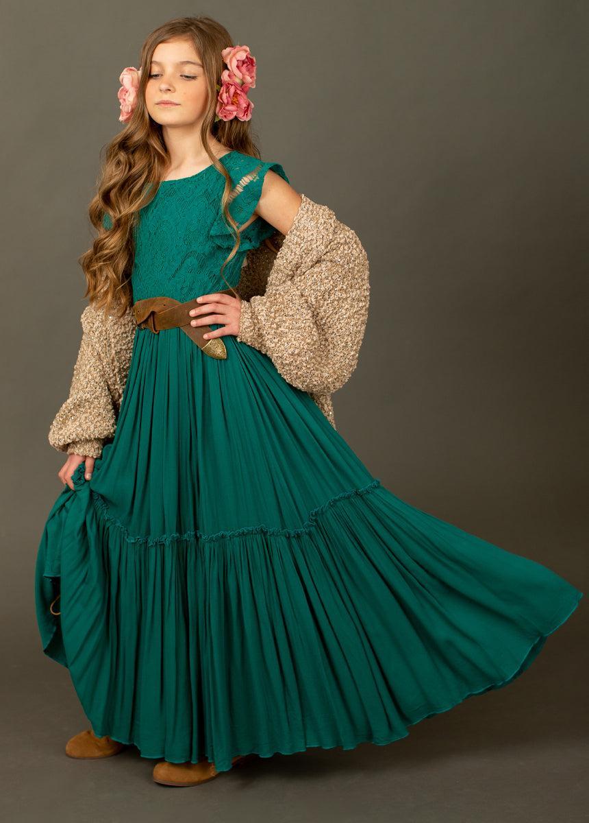 Macy Dress in Teal Girls Product Image