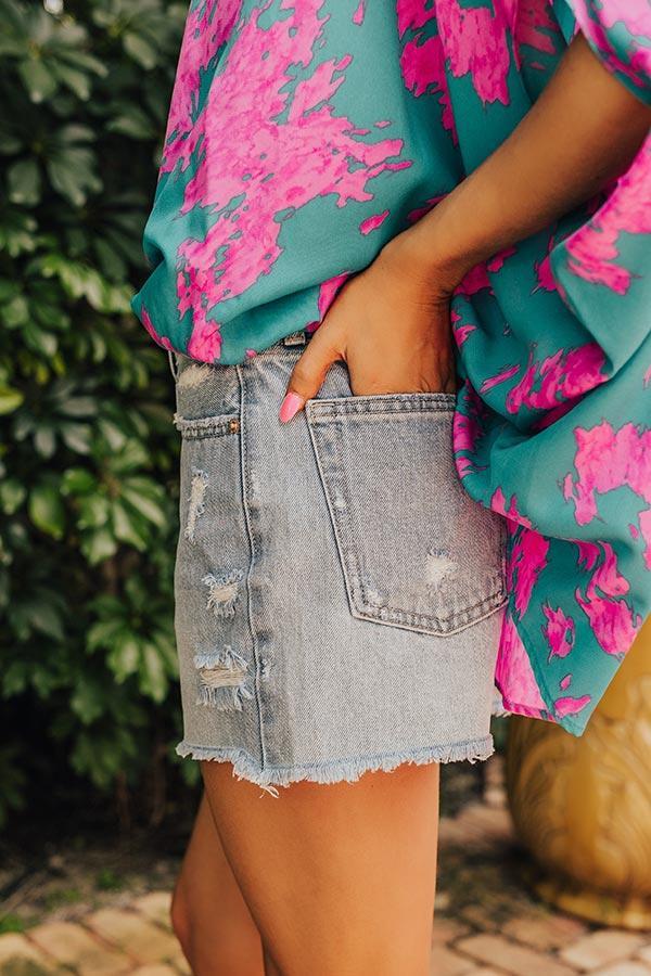 Just USA Nayeli High Waist Frayed Shorts Product Image