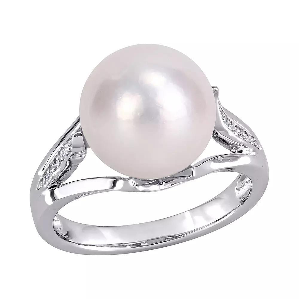 Stella Grace Sterling Silver Freshwater Cultured Pearl & Diamond Accent Ring, Women's, Size: 6.50 Product Image