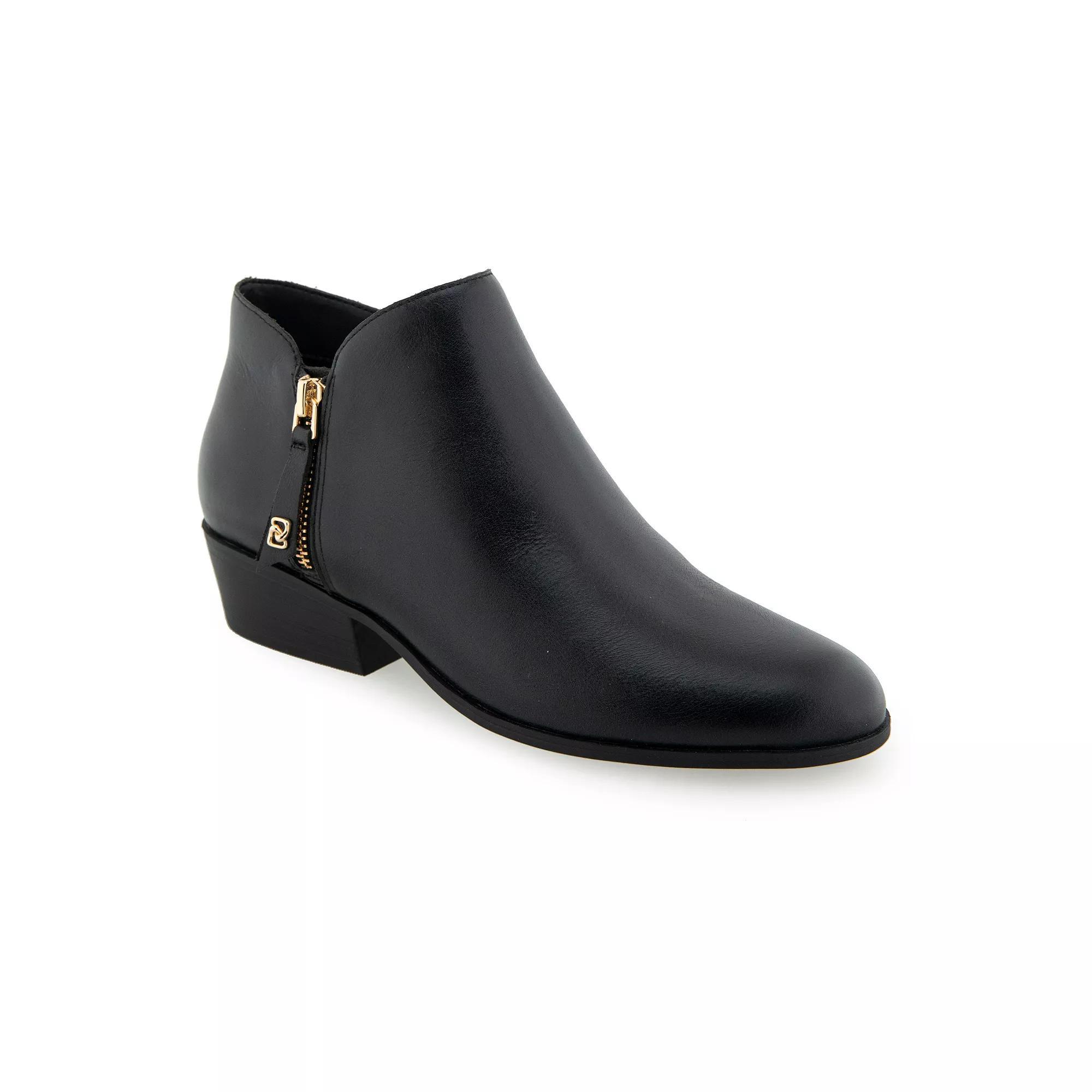 Aerosoles Collaroy Women's Leather Ankle Boots, Size: 7.5, Black Burnished Product Image