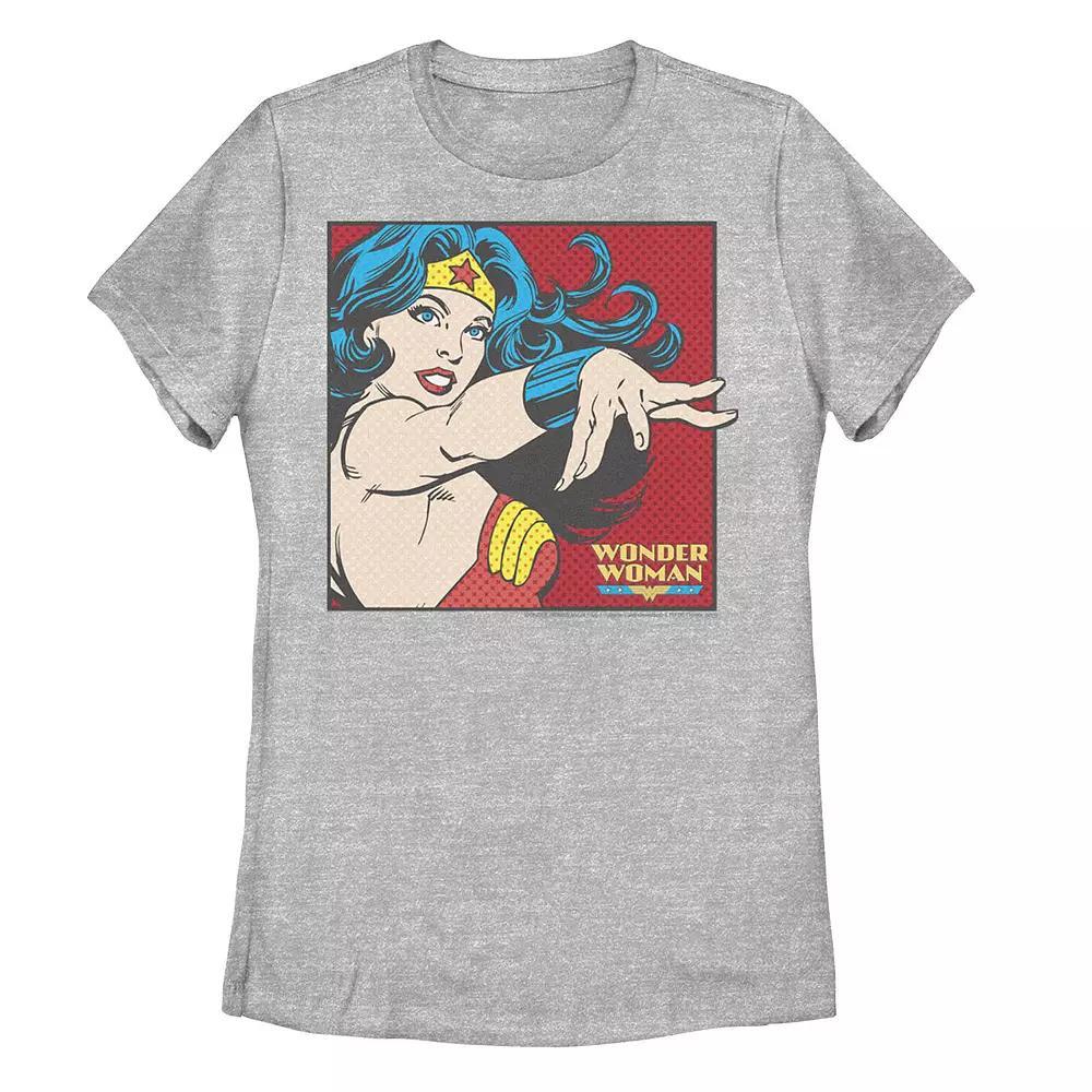Juniors' DC Comics Wonder Woman Pop Art Portrait Graphic Tee, Girl's, Size: Medium, Athletic Grey Product Image