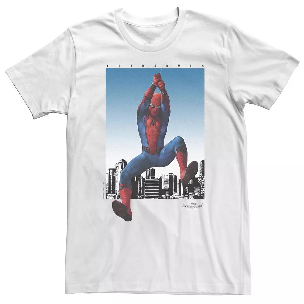 Big & Tall Marvel Spider-Man Homecoming City Swing From Above Tee, Men's, Size: XXL Tall, White Product Image