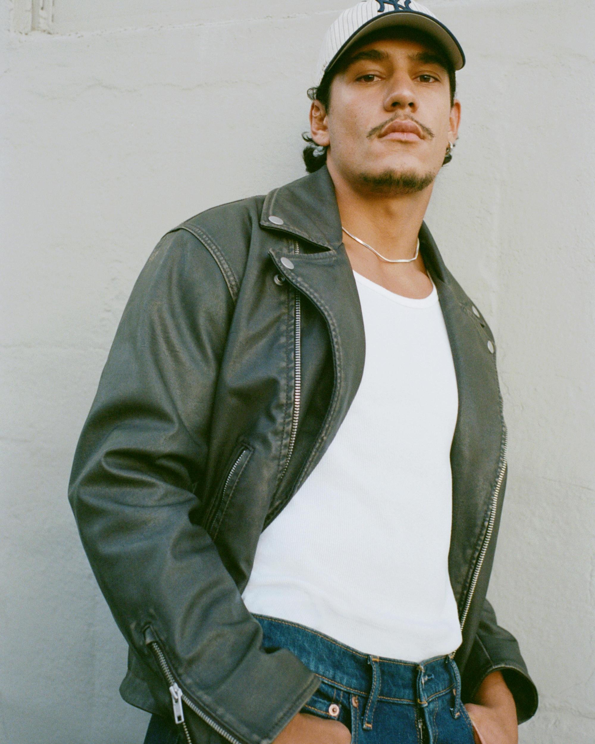 Vegan Leather Biker Jacket Product Image