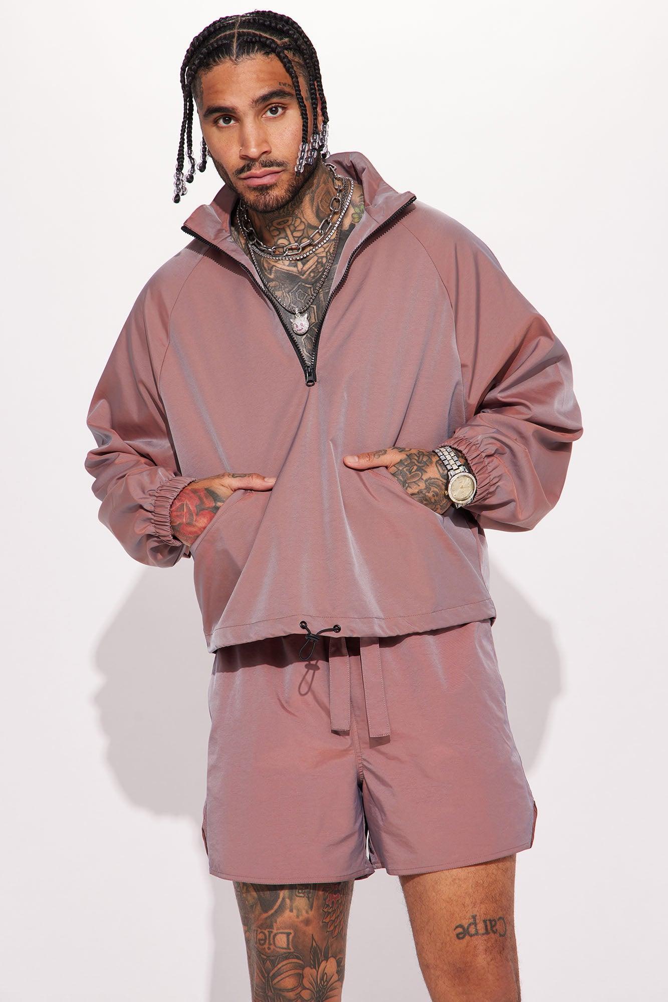 Stormy Iridescent Nylon Anorak - Mauve Product Image