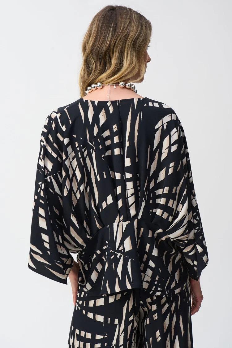 Woven Tropical Print Peplum Top Product Image