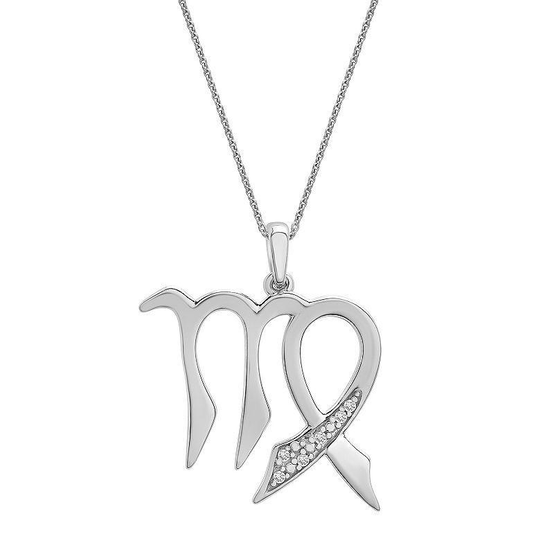 Sterling Silver Diamond Accent Zodiac Sign Pendant Necklace, Women's, Size: 18", Aries Product Image