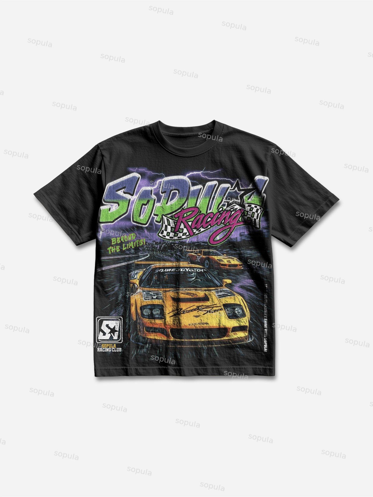 Y2k Racing & Motor Club Vintage Graphics Cotton T-shirt Product Image