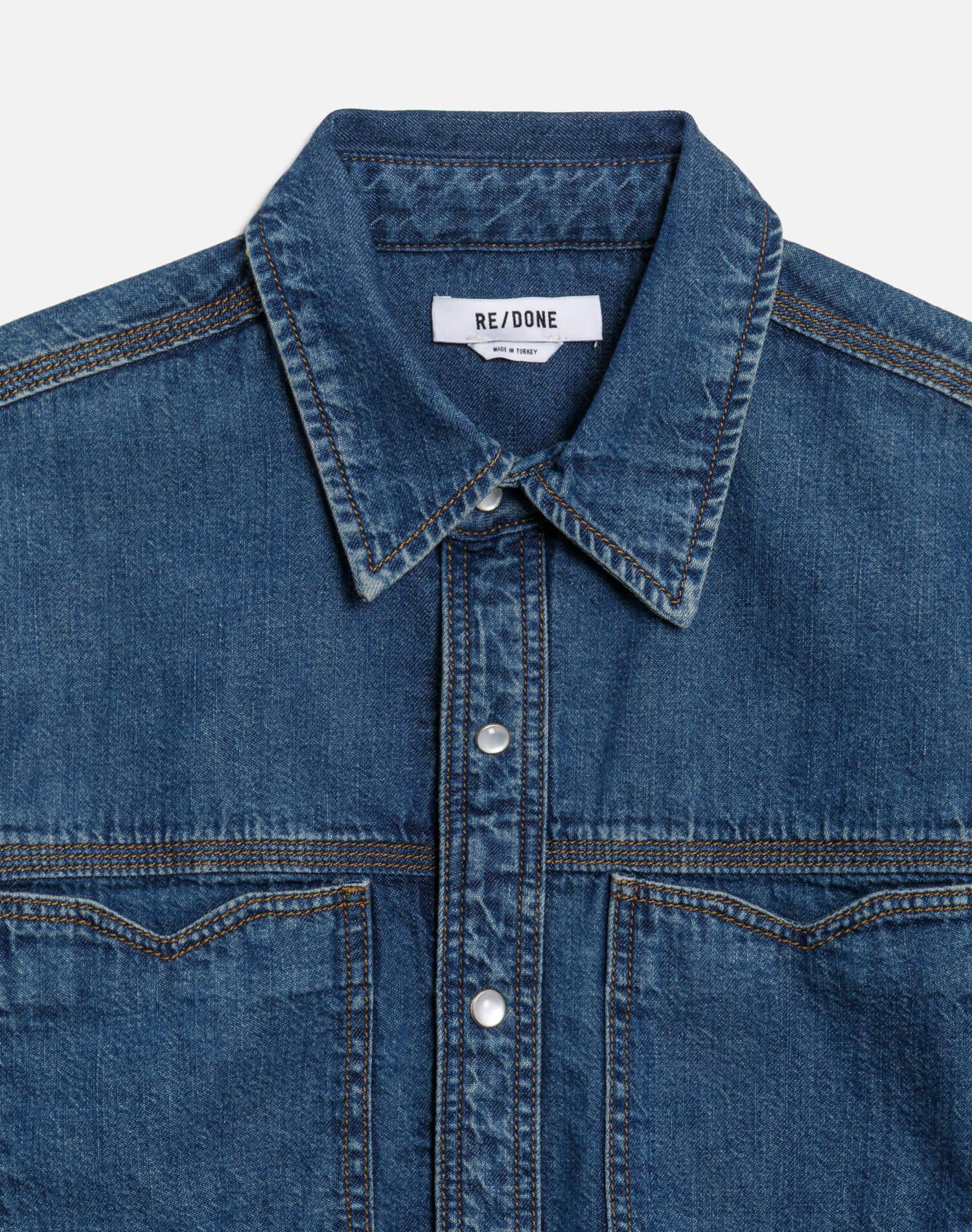 Oversized Crop Shirt - Rustic Indigo Product Image