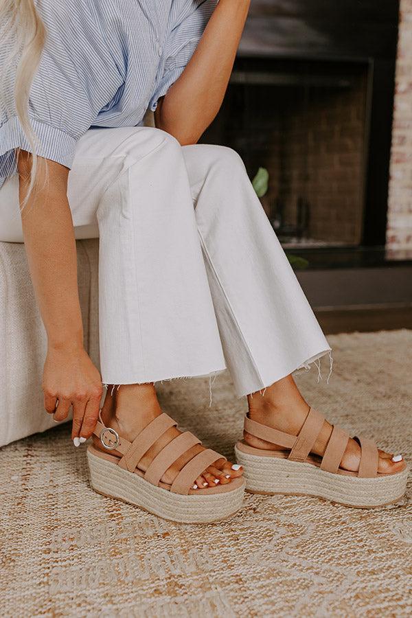 The Serena Faux Suede Espadrille in Mocha Product Image