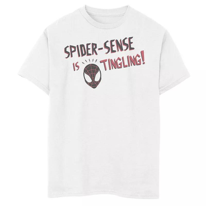 Boys 8-20 Marvel Spider-Man Spider Sense Is Tingling Graphic Tee, Boy's, Size: Medium, White Product Image