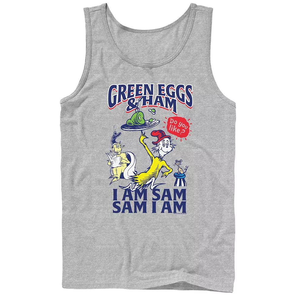 Mens Dr. Seuss Green Eggs And Ham Do you Like Them? Graphic Tank Athletic Grey Product Image