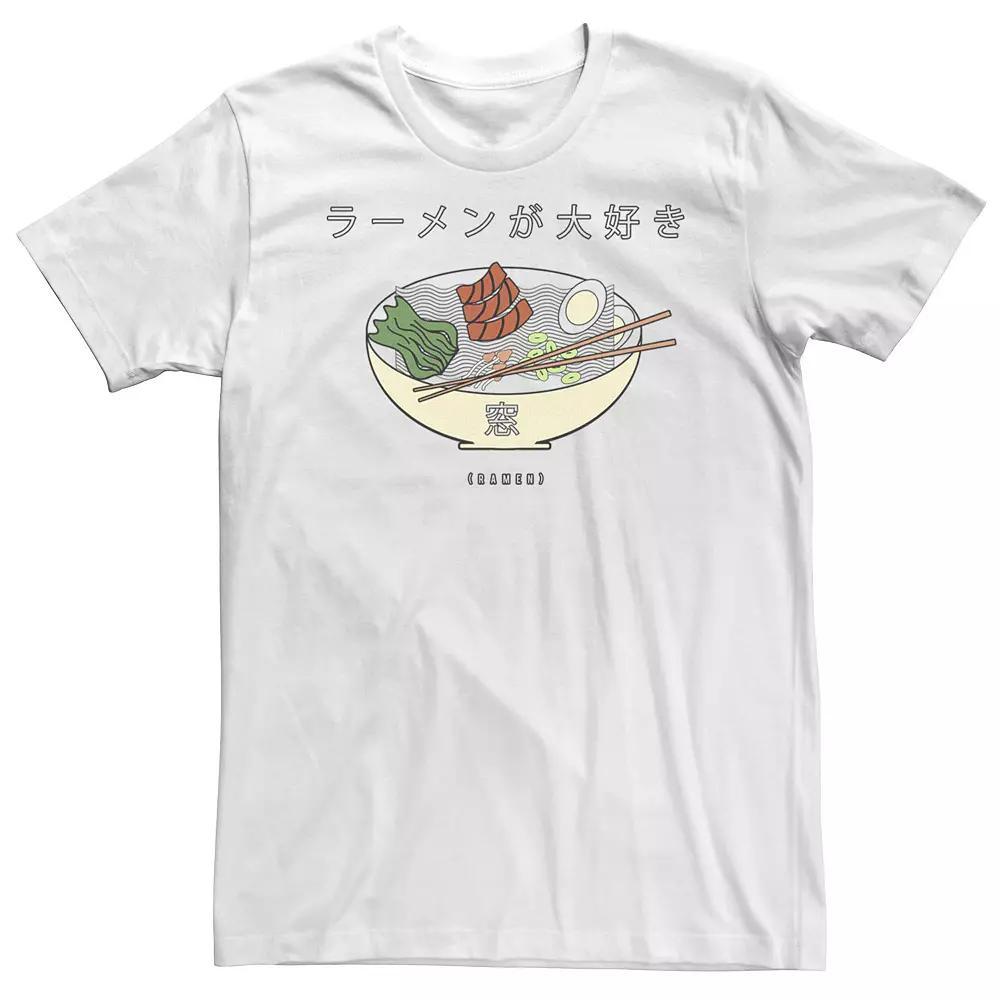 Big & Tall Trendy Love Ramen Bowl Kanji Tee, Men's, Size: 3XL Tall, White Product Image