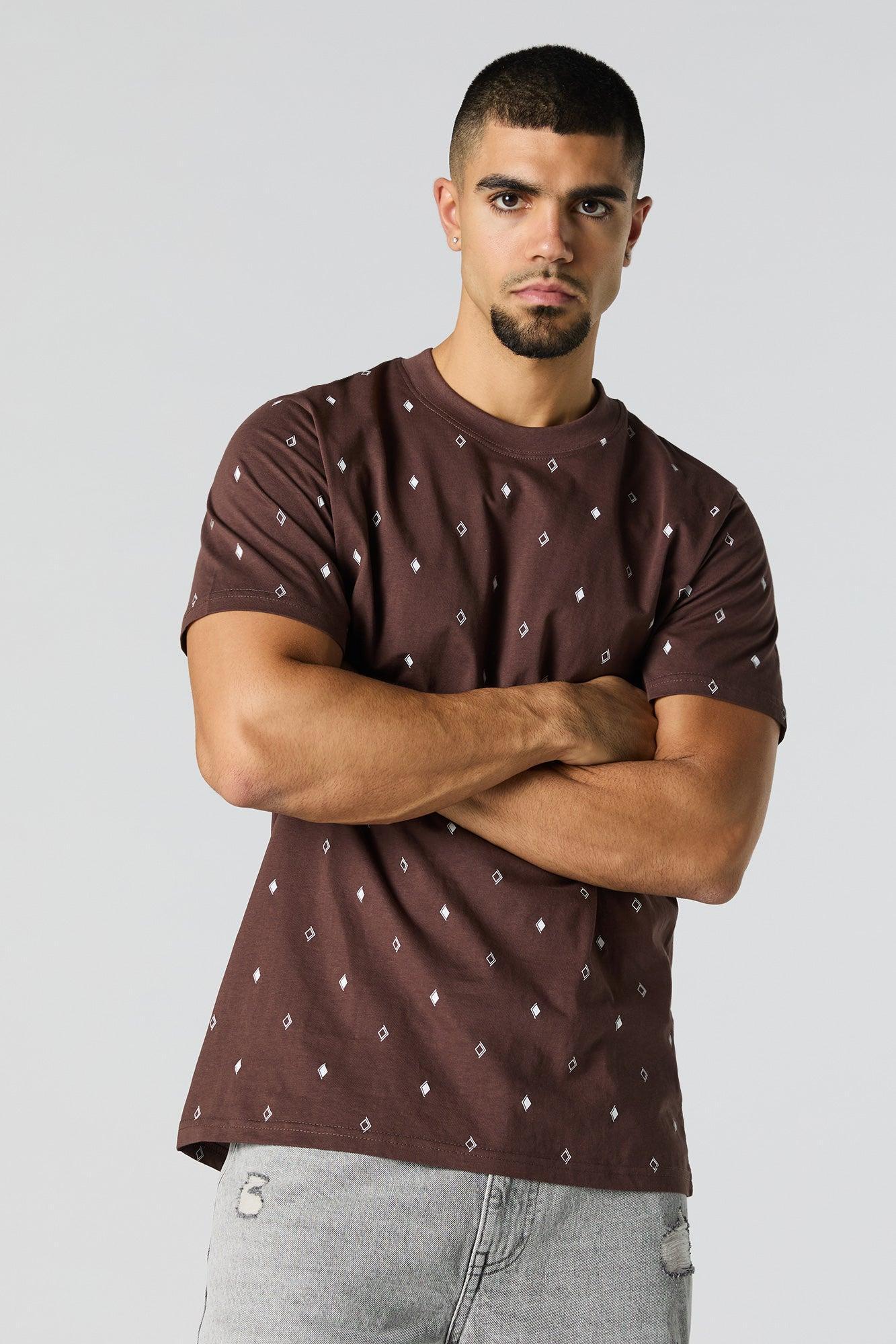 Ditsy Print Crewneck T-Shirt Male Product Image