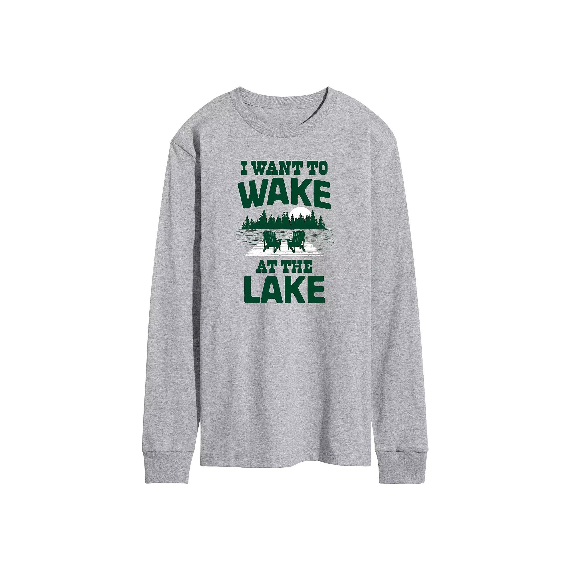 Mens I Want To Wake At The Lake Long Sleeve Tee Product Image