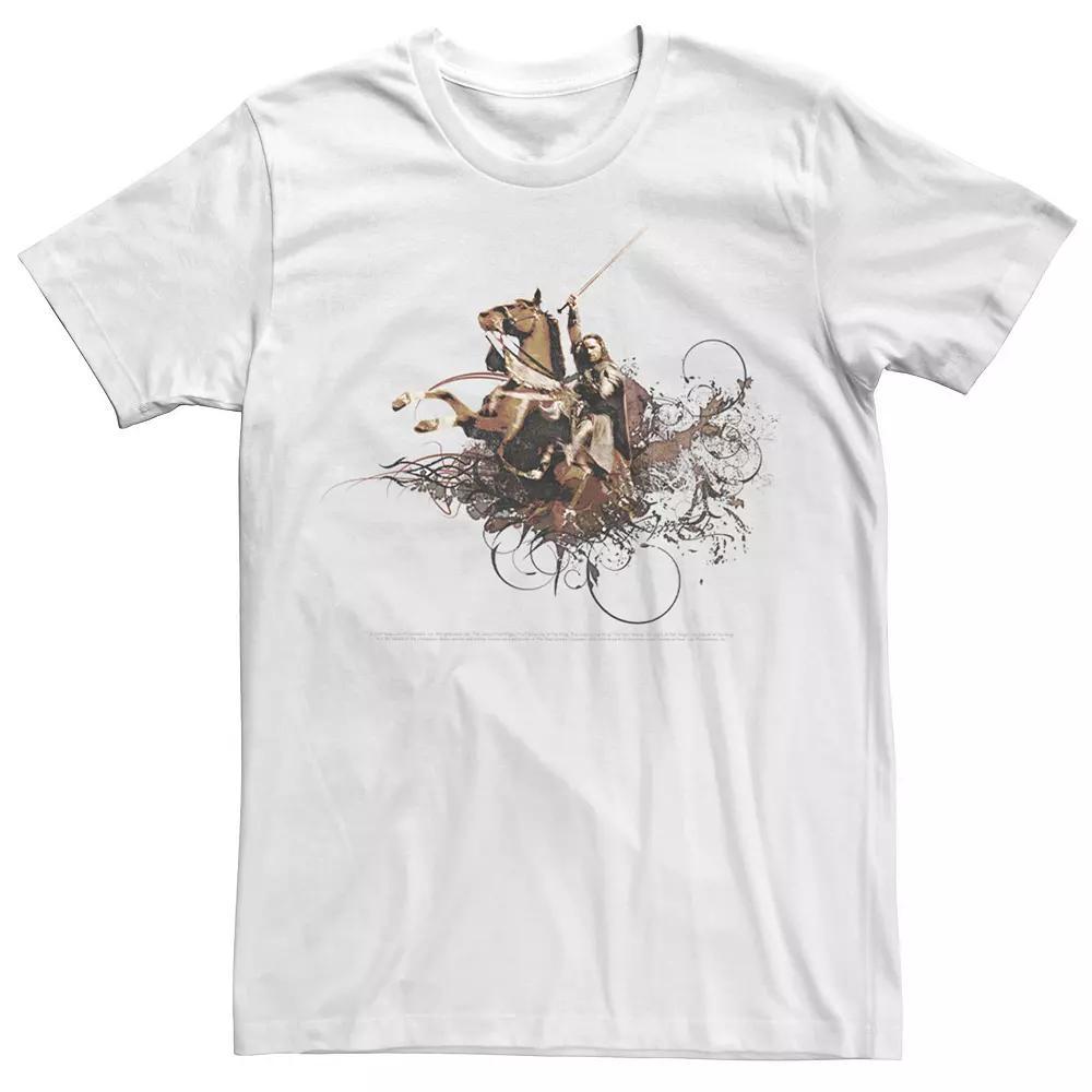 Men's The Lord Of The Rings Aragorn Horse Portrait Tee, Size: XXL, White Product Image