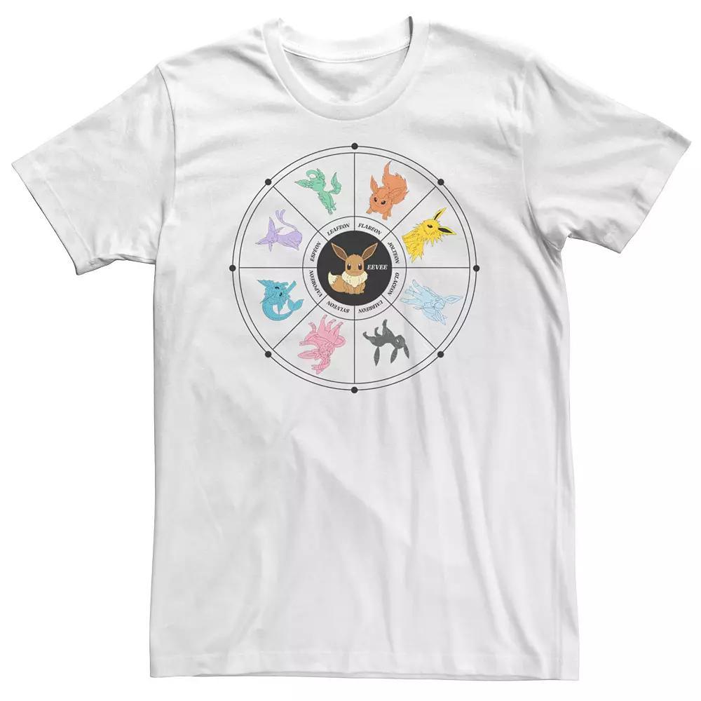 Big & Tall Pokemon Eevee Evolution Tarot Card Graphic Tee, Men's, Size: XXL Tall, White Product Image