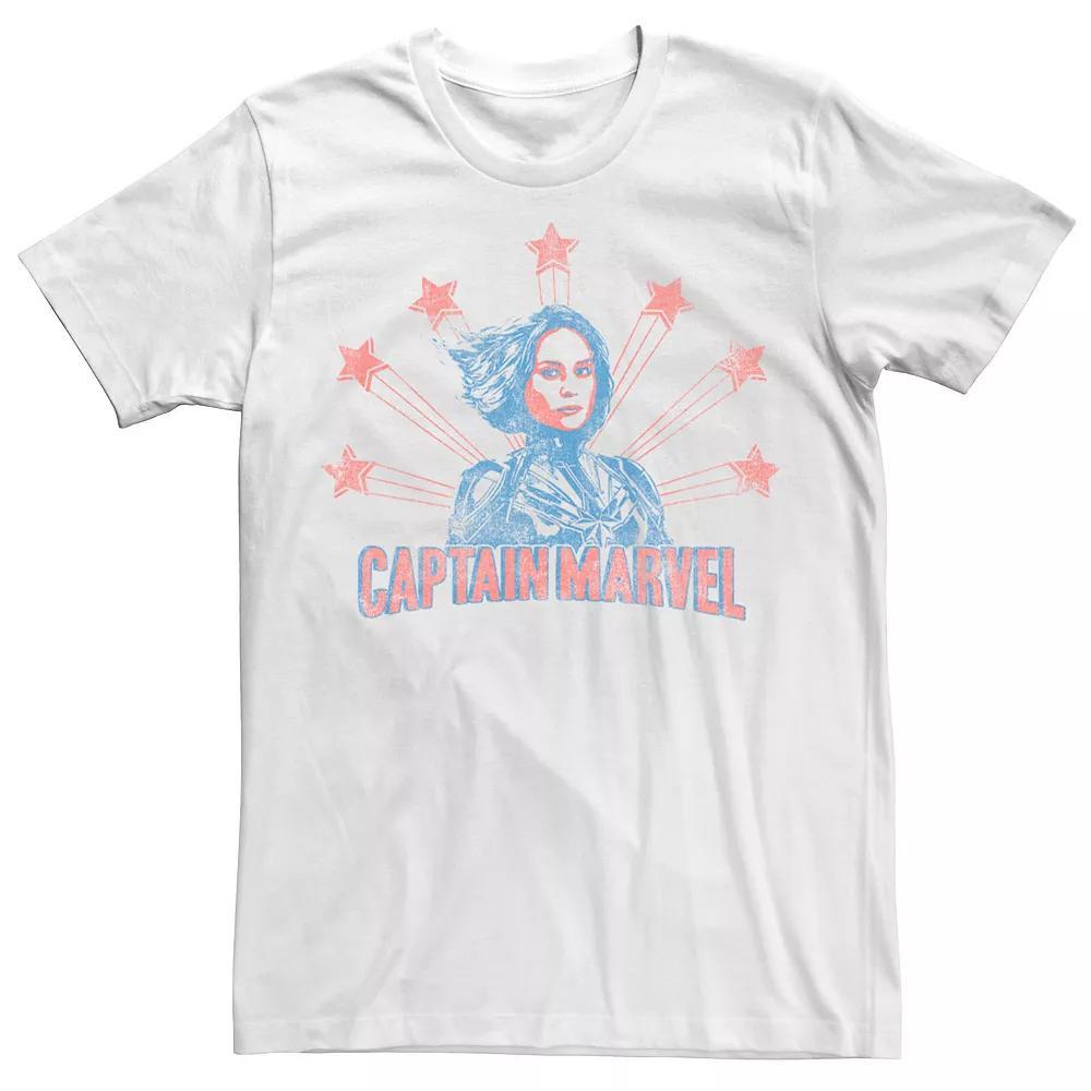 Men's Marvel Captain Marvel Retro Poster Tee, Size: Medium, White Product Image