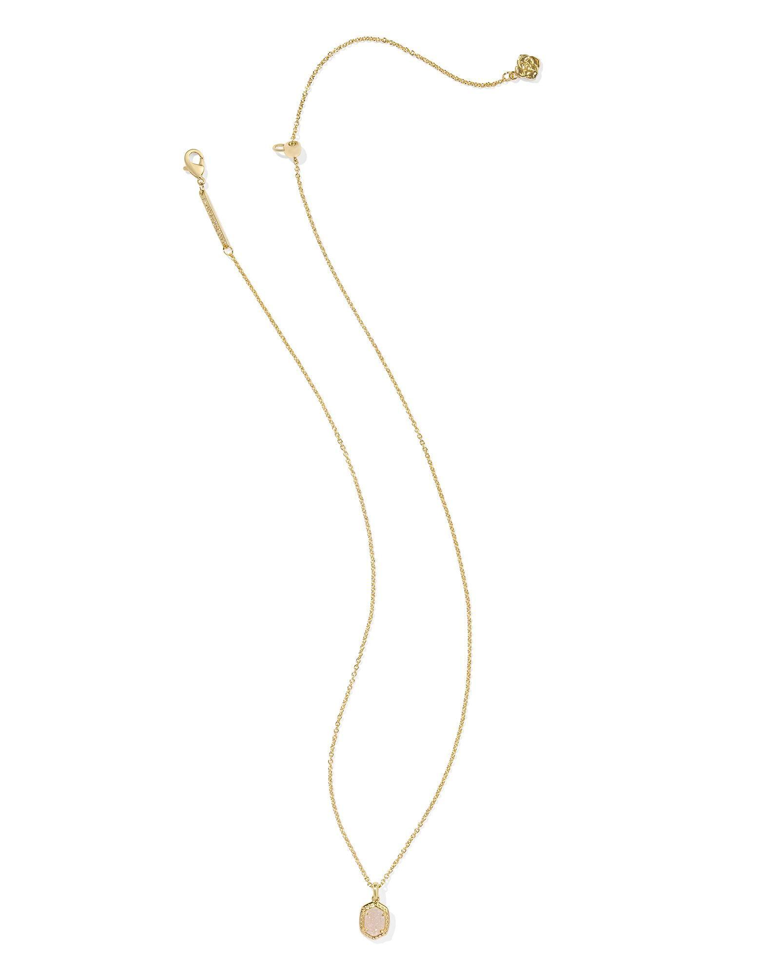 Daphne Gold Framed Short Pendant Necklace in Iridescent Drusy Product Image