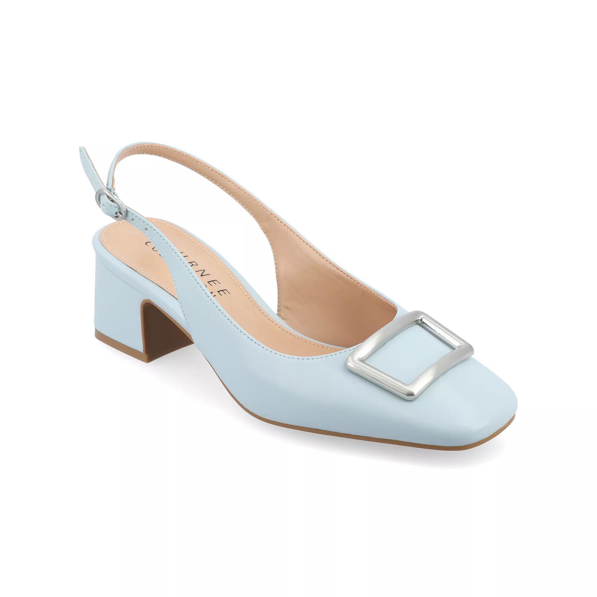 Journee Everlee Womens Tru Comfort Foam Sling Back Square Toe Pumps Product Image