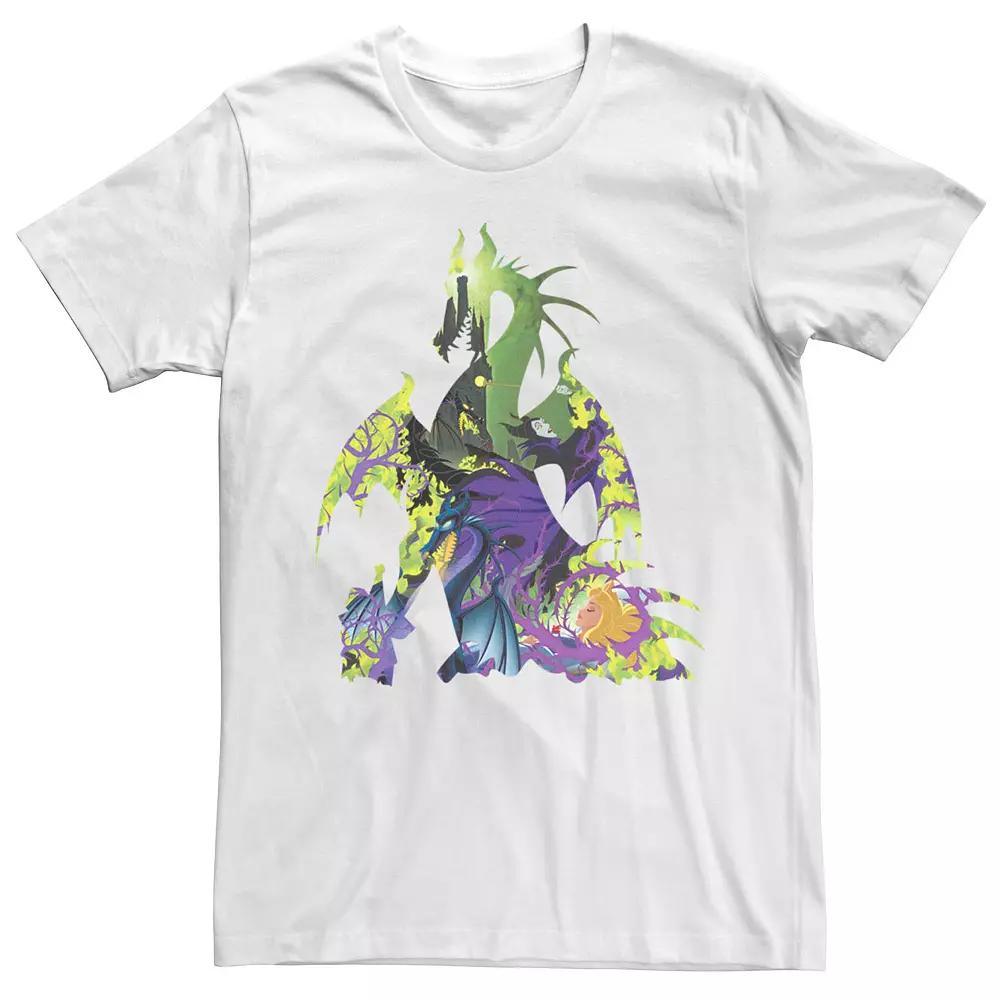 Disney's Sleeping Beauty Dragon Silhouette Graphic Men's Tee, Size: 3XL, White Product Image