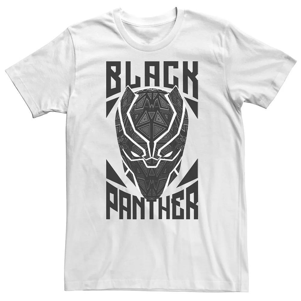 Big & Tall Marvel Avengers Black Panther Geometric Helmet Tee, Men's, Size: 4XL, White Product Image