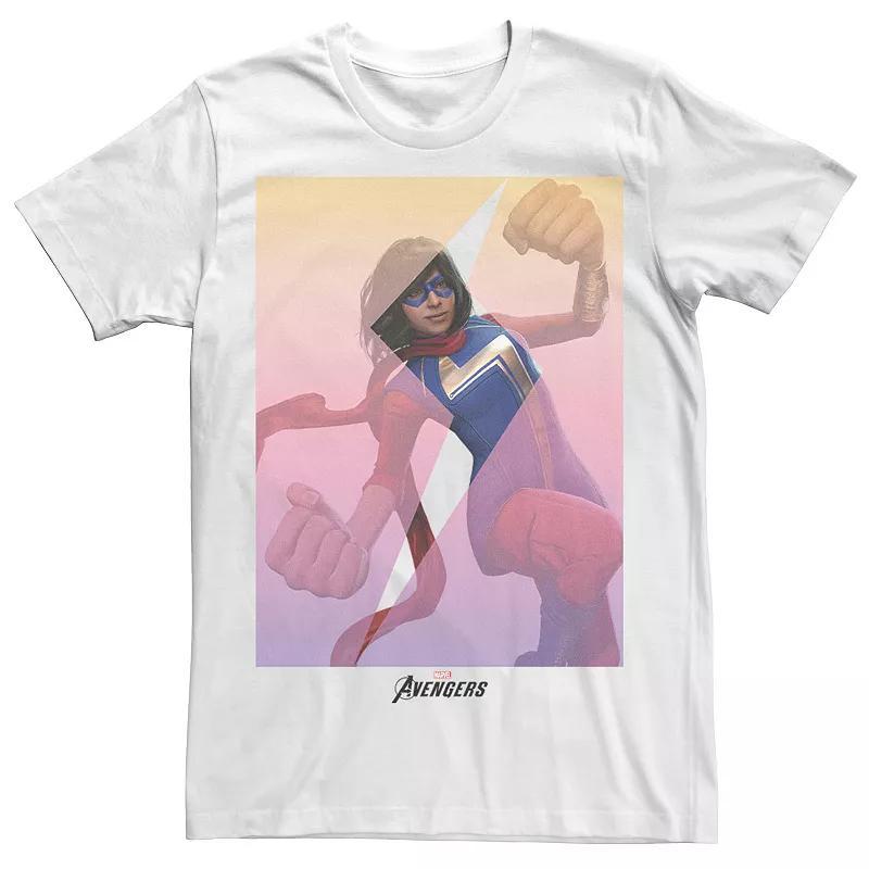 Men's Marvel Avengers MS Marvel Action Photo Tee, Size: Large, White Product Image