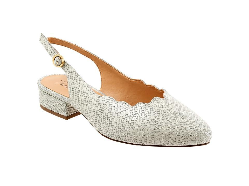 Trotters Joselyn Scalloped Leather Block Heel Slingback Pumps Product Image