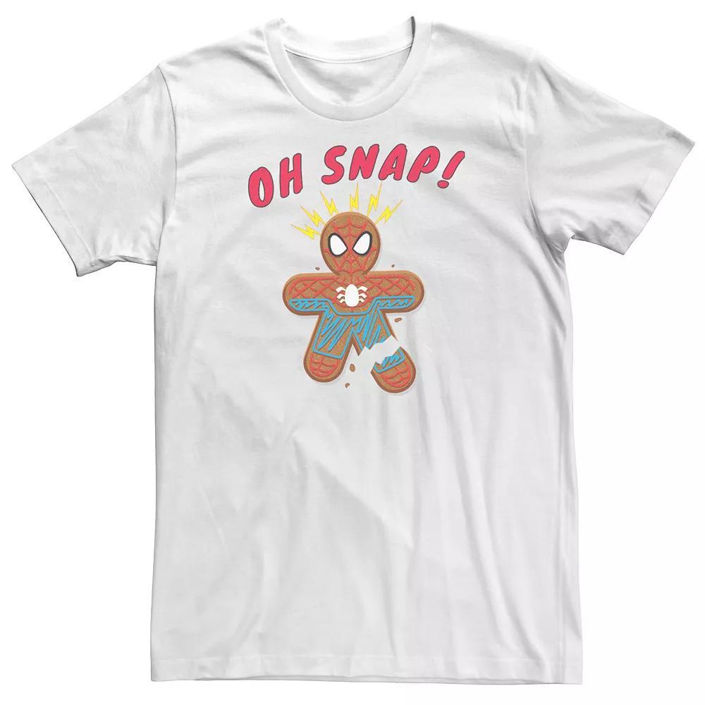 Big & Tall Marvel Spider-Man Oh Snap Gingerbread Cookie Tee, Men's, Size: 4XL, White Product Image