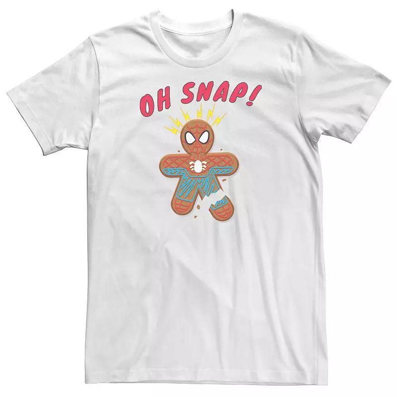 Big & Tall Marvel Spider-Man Oh Snap Gingerbread Cookie Tee, Men's, Size: 4XL, White Product Image