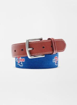 Peter Millar Mens Louisiana Tech Belt | Color: Blue | Size: 38 | LTU Product Image