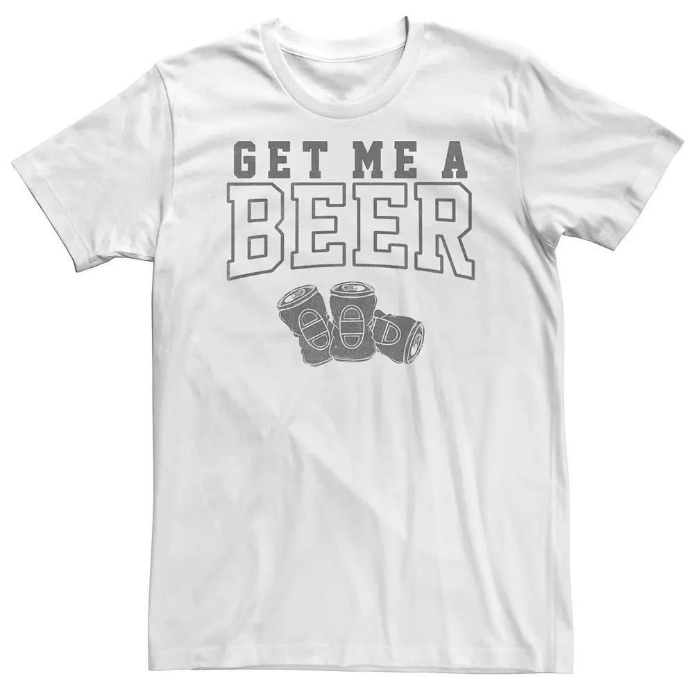 Big & Tall "Get Me A Beer" Tee, Men's, Size: XL Tall, White Product Image