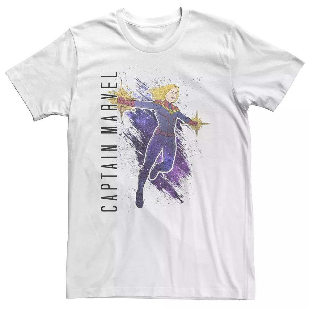 Big & Tall Marvel Avengers Endgame Captain Marvel Galaxy Paint Tee, Men's, Size: 3XL Tall, White Product Image
