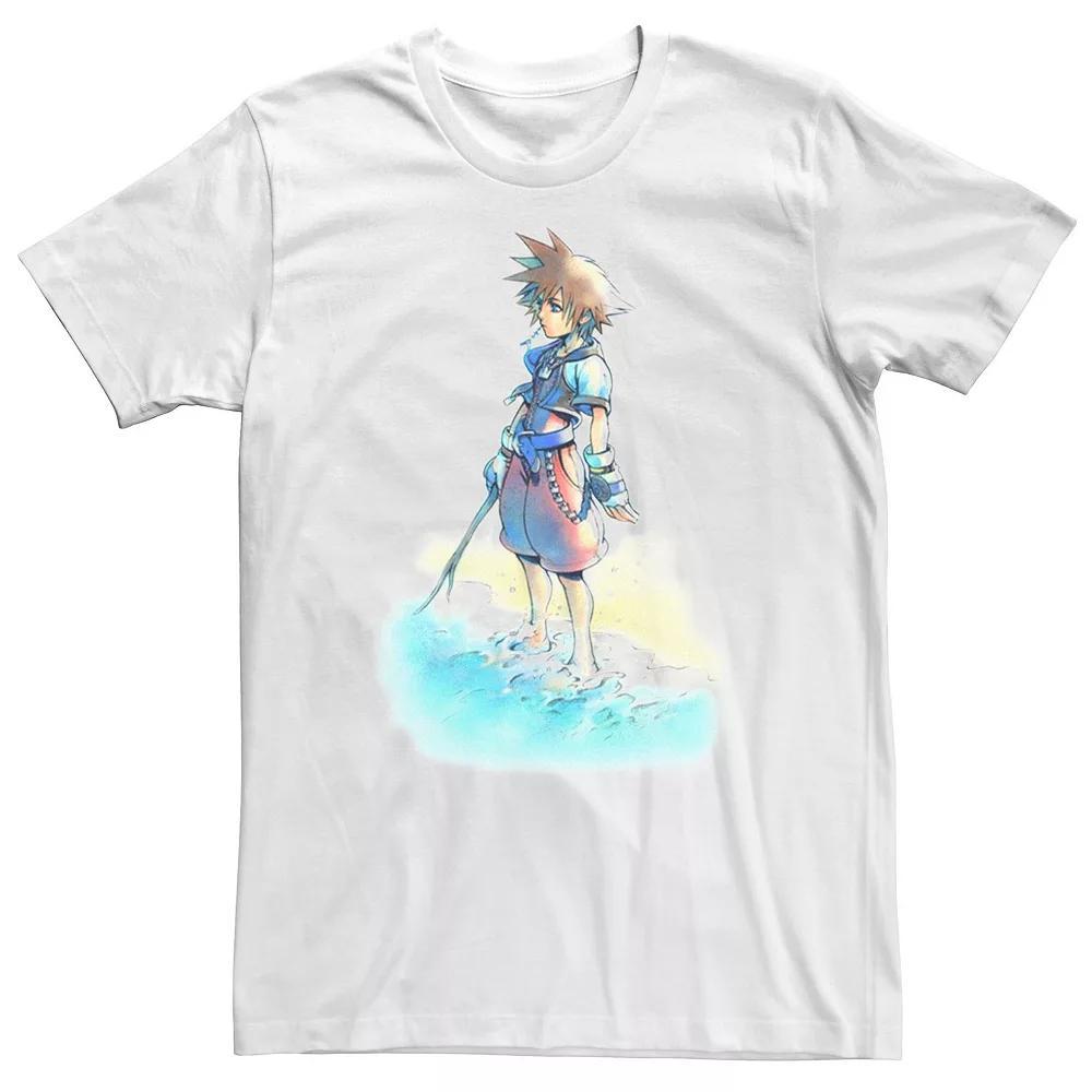 Big & Tall Disney Kingdom Hearts Sora Beach Sketch Tee, Men's, Size: 3XL Tall, White Product Image