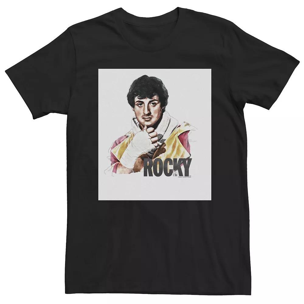 Men's Rocky The Champion Painted Portrait Logo Poster Tee, Size: XL, Black Product Image
