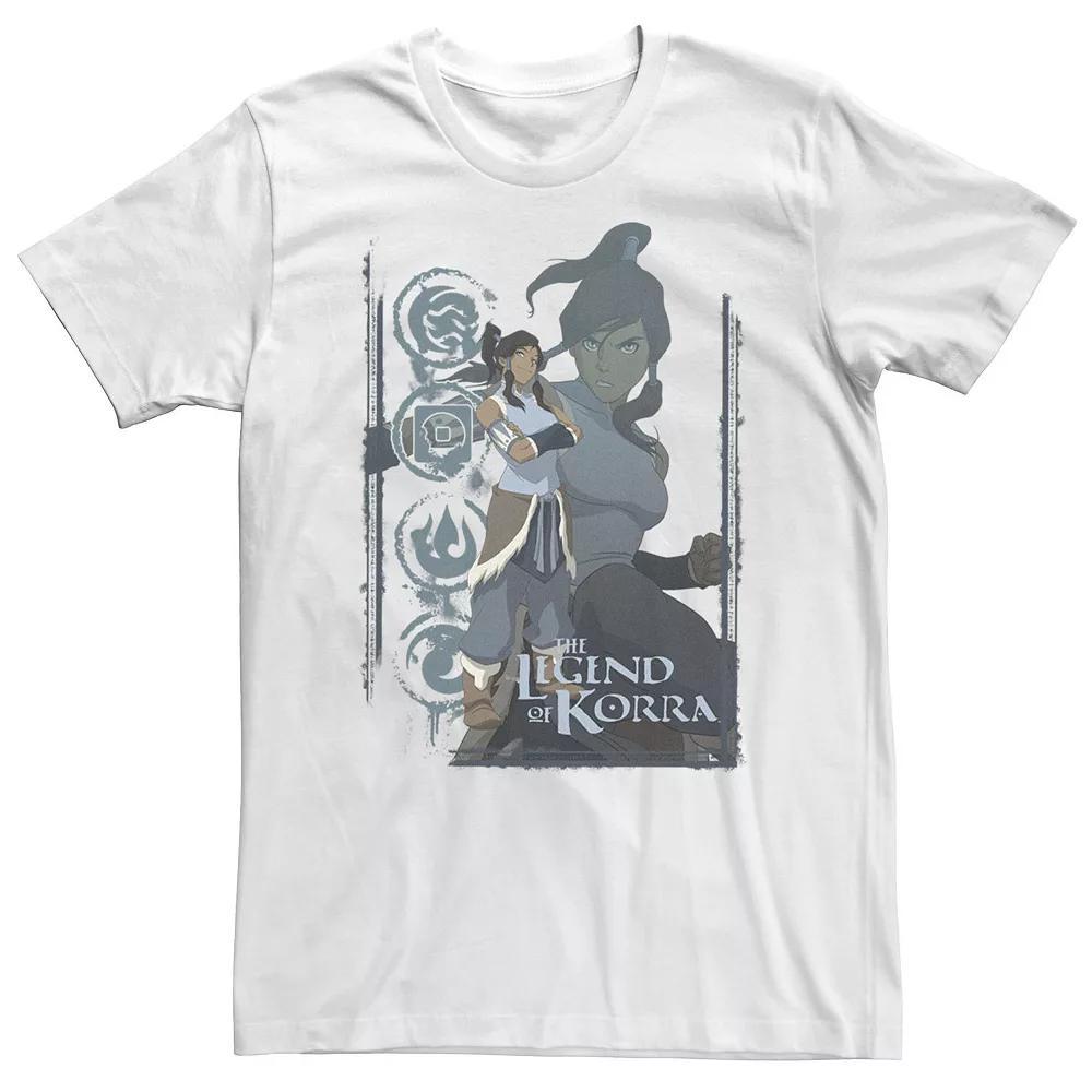 Big & Tall Nickelodeon Legend Of Korra Element Symbol Collage Portrait Tee, Men's, Size: 3XL, White Product Image