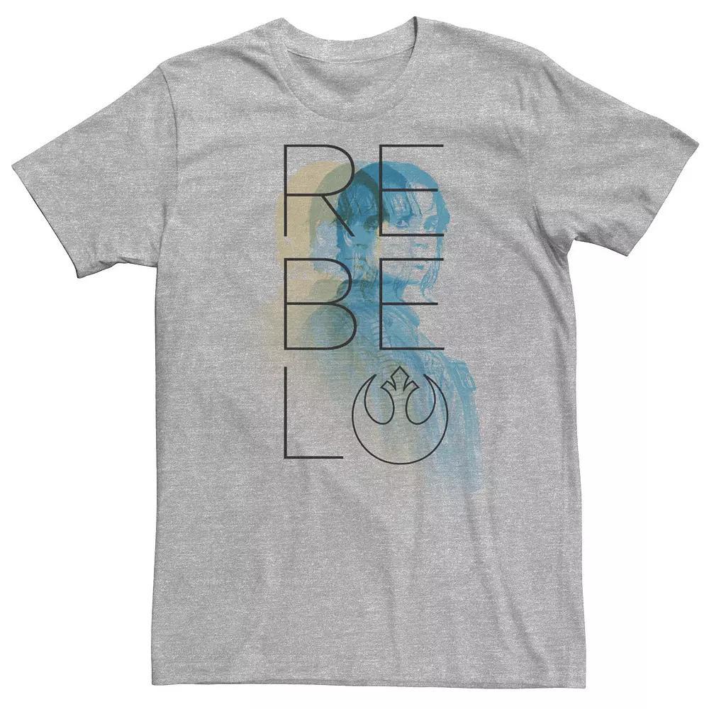 Big & Tall Star Wars Rogue One Jyn Erso Rebel Repeater Tee, Men's, Size: LT, Athletic Grey Product Image