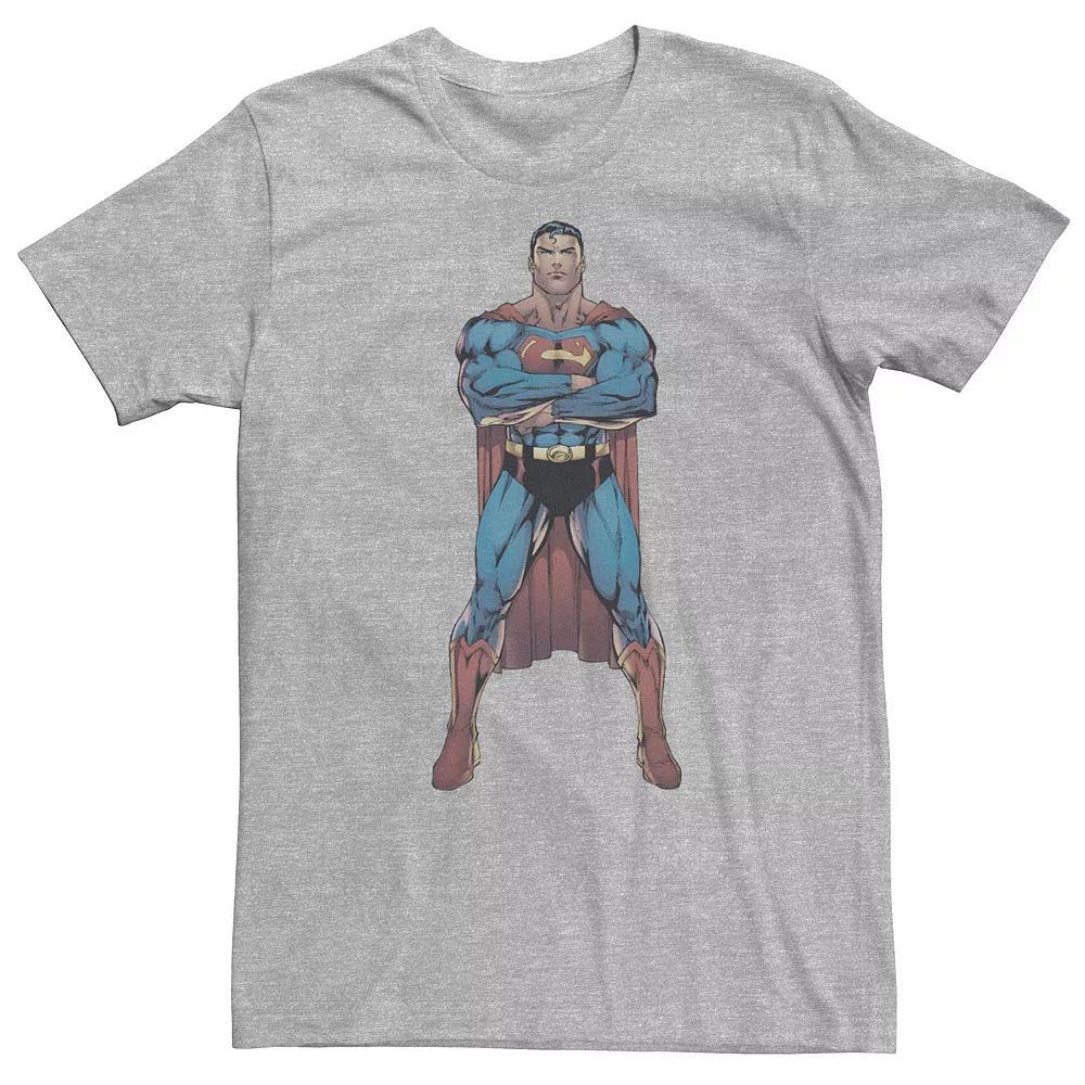 Big & Tall DC Comics Superman Power Stance Comic Poster Tee, Men's, Size: XXL Tall, Athletic Grey Product Image