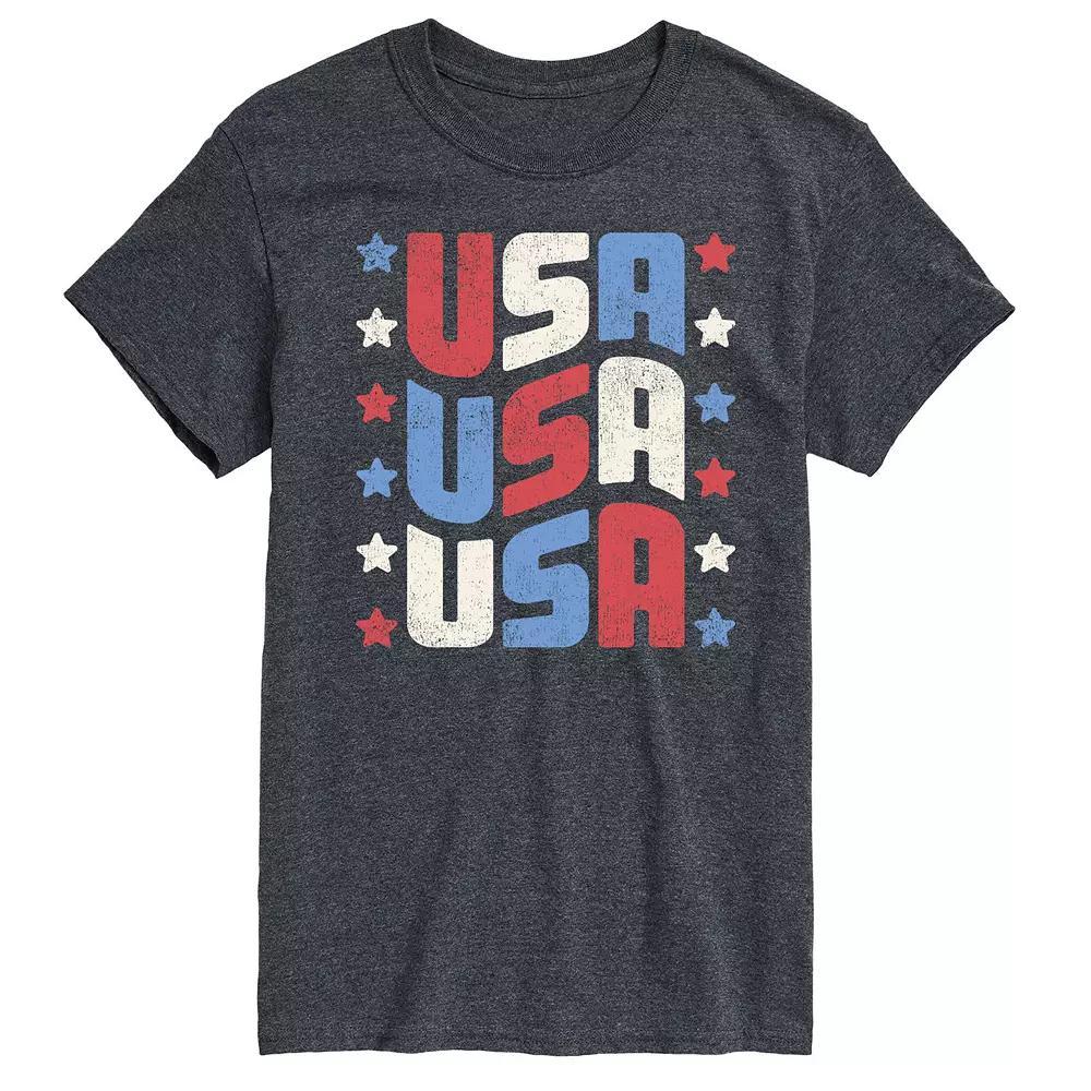 Men's USA Stacked Graphic Tee., Size: XXL, Black Product Image
