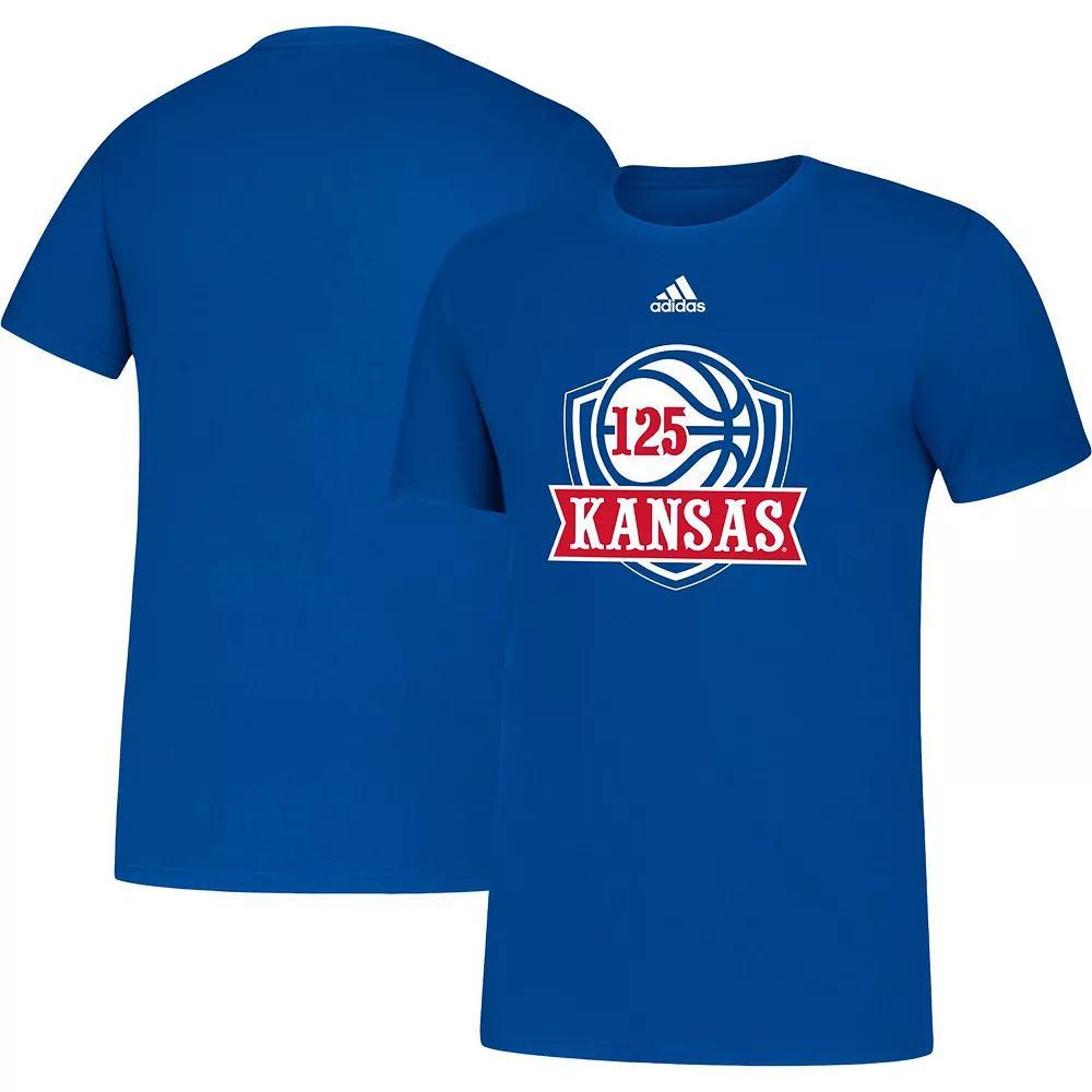 Men's adidas Royal Kansas Jayhawks 125th Season Basketball Amplifier T-Shirt, Size: 2XL, Blue Product Image