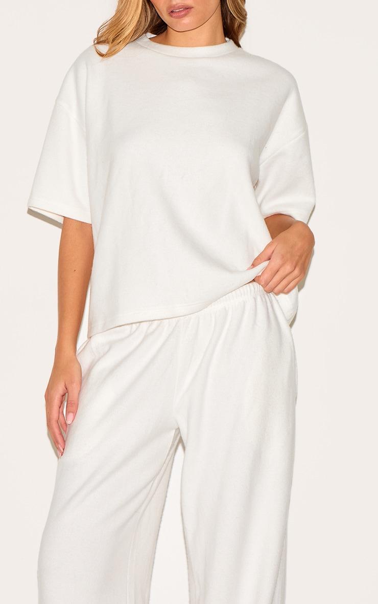 Cream Soft Touch Wide Leg Sweatpants Product Image