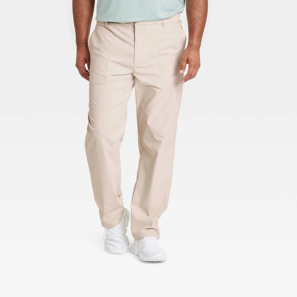 Mens Big Commuter Pants - All In Motion Light Taupe 38x34: Midweight Twill, UPF 50+, Drawstring Waistband, Machine Washable Product Image