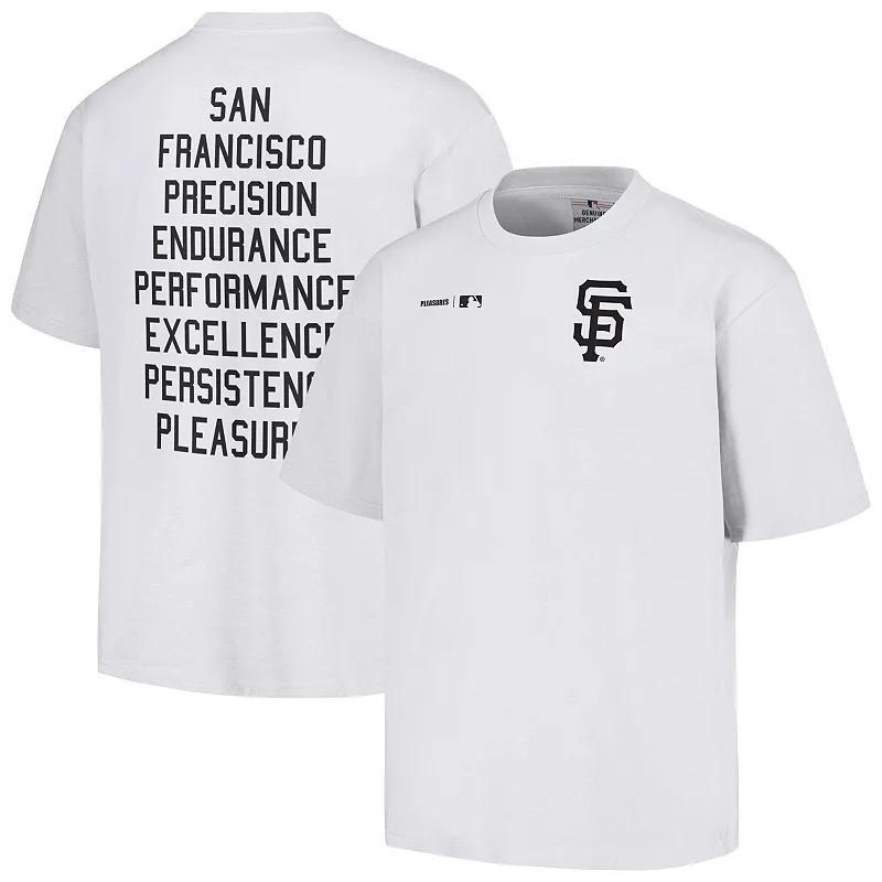 Men's PLEASURES  White San Francisco Giants Precision T-Shirt, Size: XL Product Image
