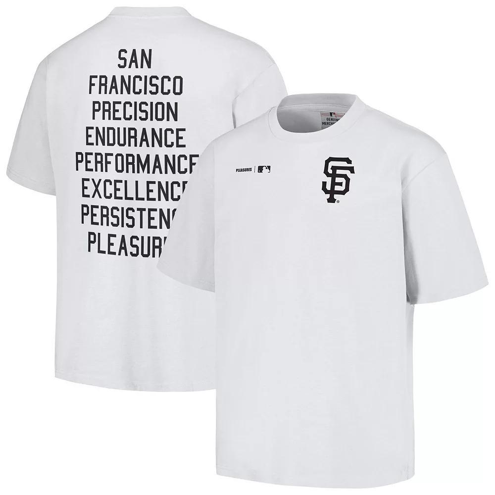 Men's PLEASURES  White San Francisco Giants Precision T-Shirt, Size: XL Product Image